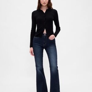 Gap High Rise ‘70s Flare Jeans Dark Wash